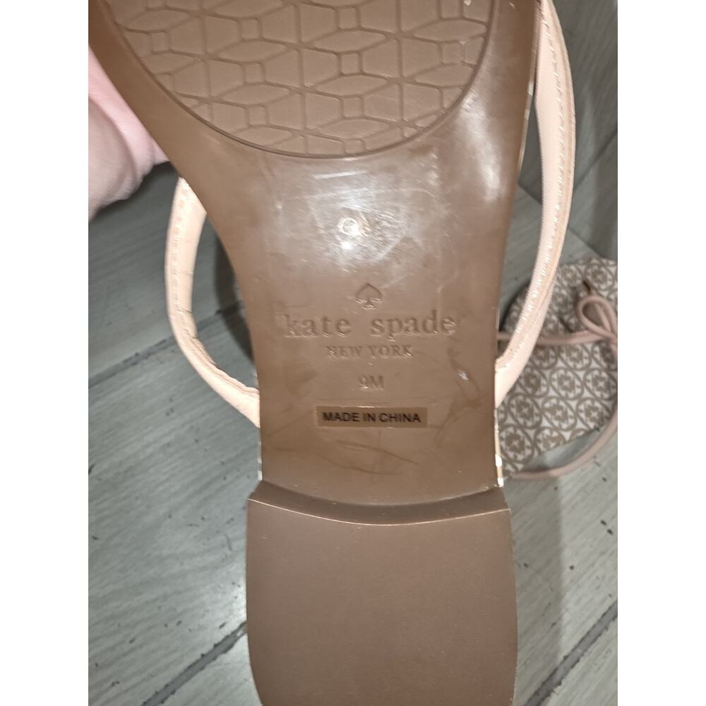 Kate Spade Mistic Leather Thong Sandals US 9M Pink Flip Flops New Summer Beachy - Picture 4 of 6